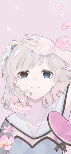 原創少女與花卉 - 櫻花